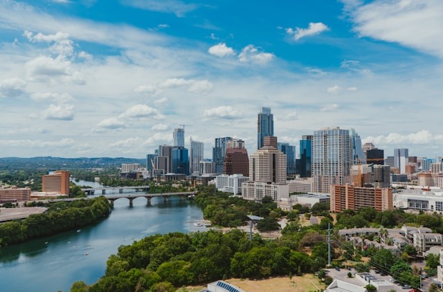 an aerial view of austin tx